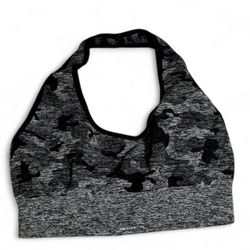 Black Gray Camouflage Sports Bra Women's Size L
