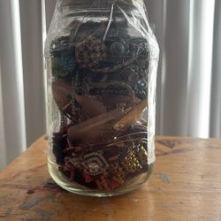 Mason Jar Full Of Jewelry 