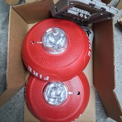 Two Fire Alarm Strobes