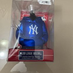 New York Yankees Hoodie Hand Crafted Glass Christmas Ornament