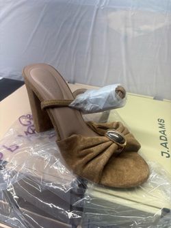 J. Adams Suede Block Heel Mule Sandals