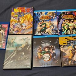 7 Anime Blu-ray DvD Lot: Dragon Ball Z, Demon Slayer, My Hero Academia
