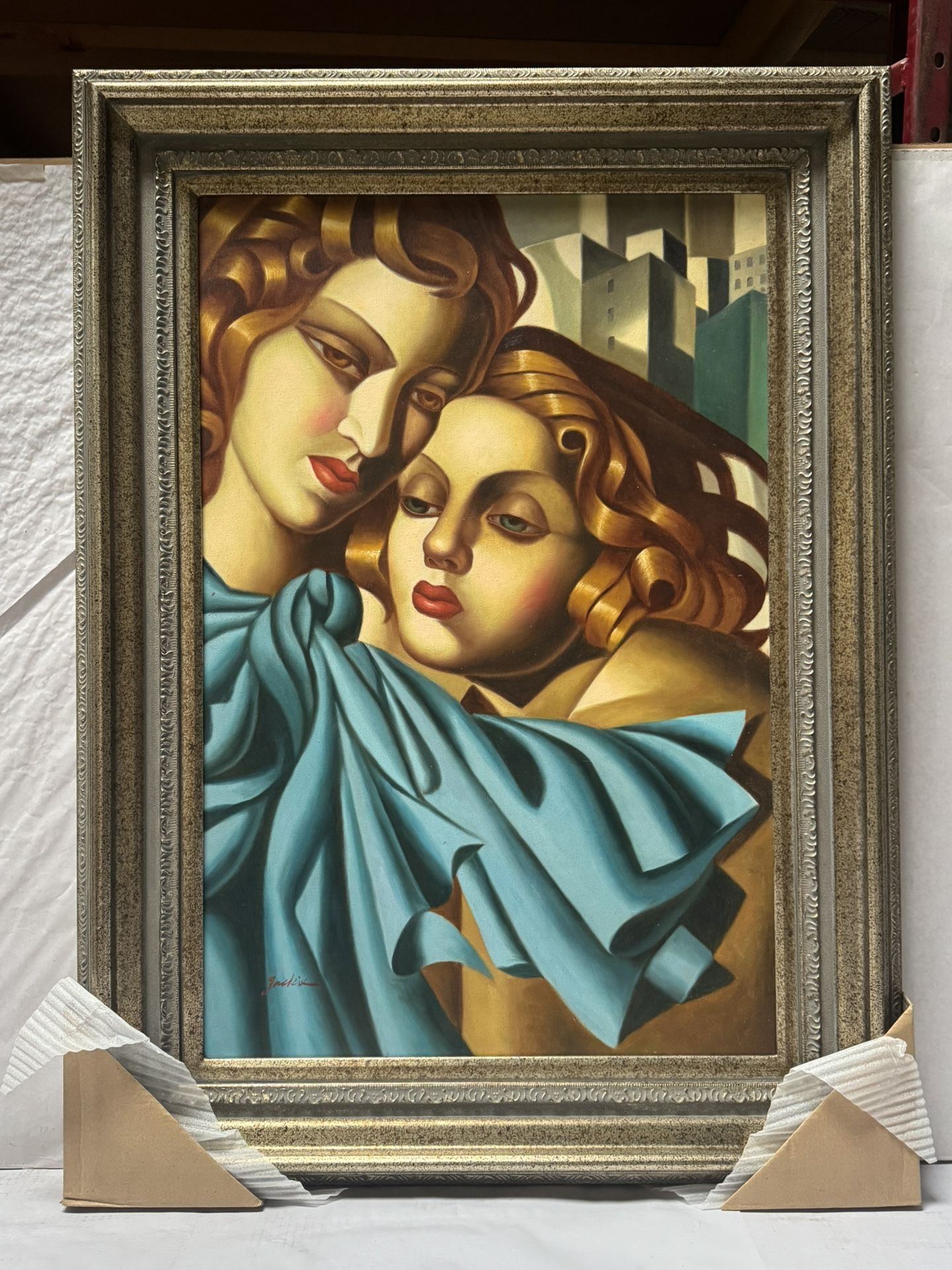 Hand-Painted Oil Painting Wooden Frame 45.5” X 33.5”