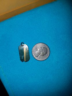 14k gold small dog tag