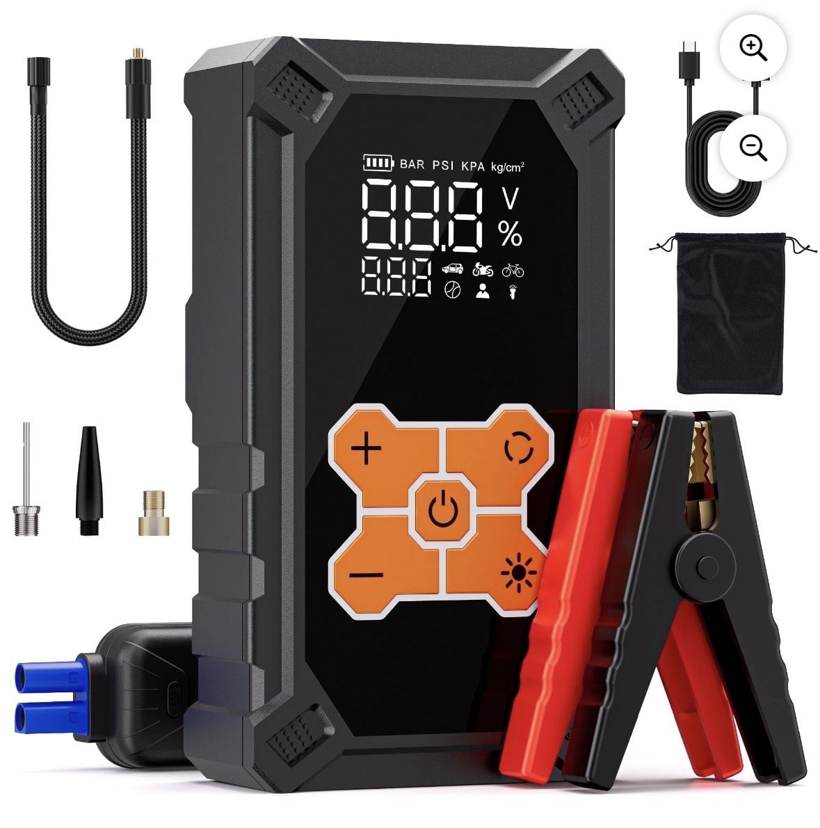 5000A Jump Starter with Air Compressor 160PSI, Battery Jumper Starter Portable