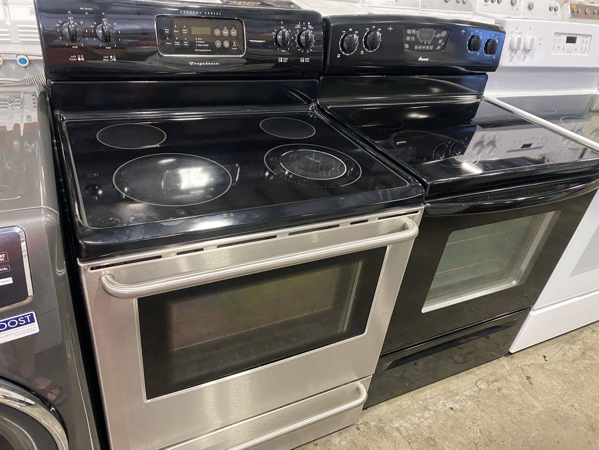 FRIGIDAIRE GLASS TOP STOVE RANGE OVEN WASHER DRYER SETS WARRANTY DELIVERY etc
