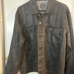 Guess Women’s Black Jean Alligator Print Jacket
