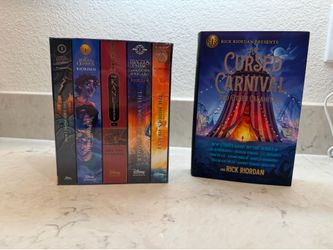 NEW Sealed Rick Riordan 5-Book Box Set + Cursed Carnival Hardcover