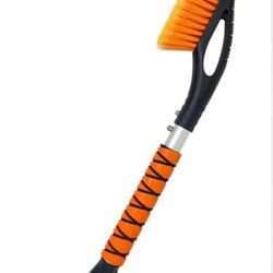 27" Aluminum Snow Brush with Ice Scrapers for Car Windshield and Window | Car Snow Scraper and Brush with Ergonomic Foam Grip Winter Accessories 