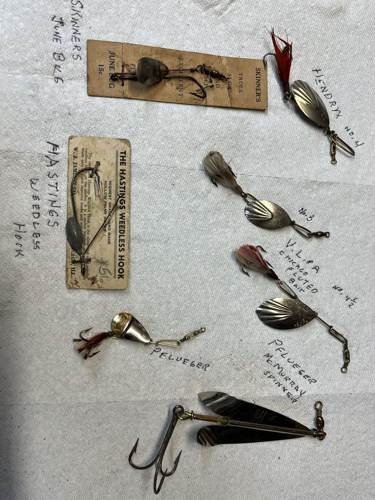 Vintage, Spinning, Lures Skinner, Spinners, Hendrix Hastings, and more