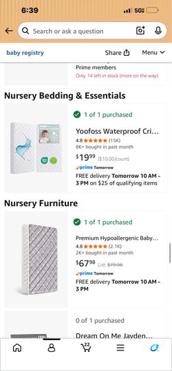 Brand new crib mattress & mattress protector