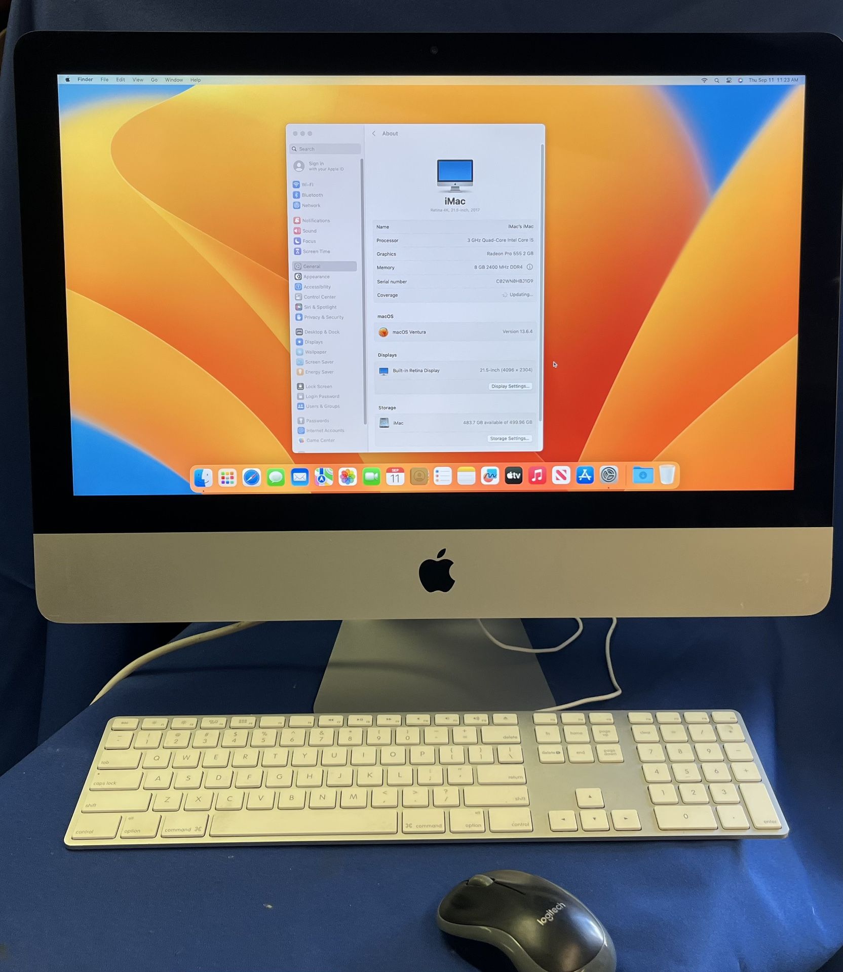 2017 4K 21.5 iMac - Core i5 3.0 - 500gb Ssd - Mac OS Ventura