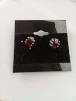 Silver Ruby Earrings 