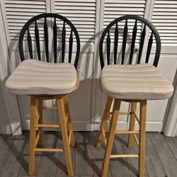2 Swivel Bar Height Chairs With Cushions