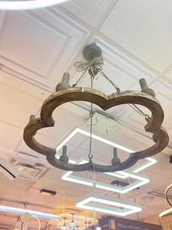 🌸Bloom in style 6-light Wooden chandelier