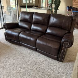 Leather Reclining Electric Sofa Like Brand New