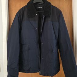 Men's Andrew Marc Large Jacket Blue Sherpa New