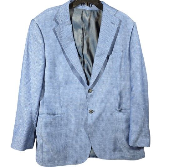 Ermenegildo Zegna Men's Miami Cool Effect Blue Blazer Australian Wool & Silk 44
