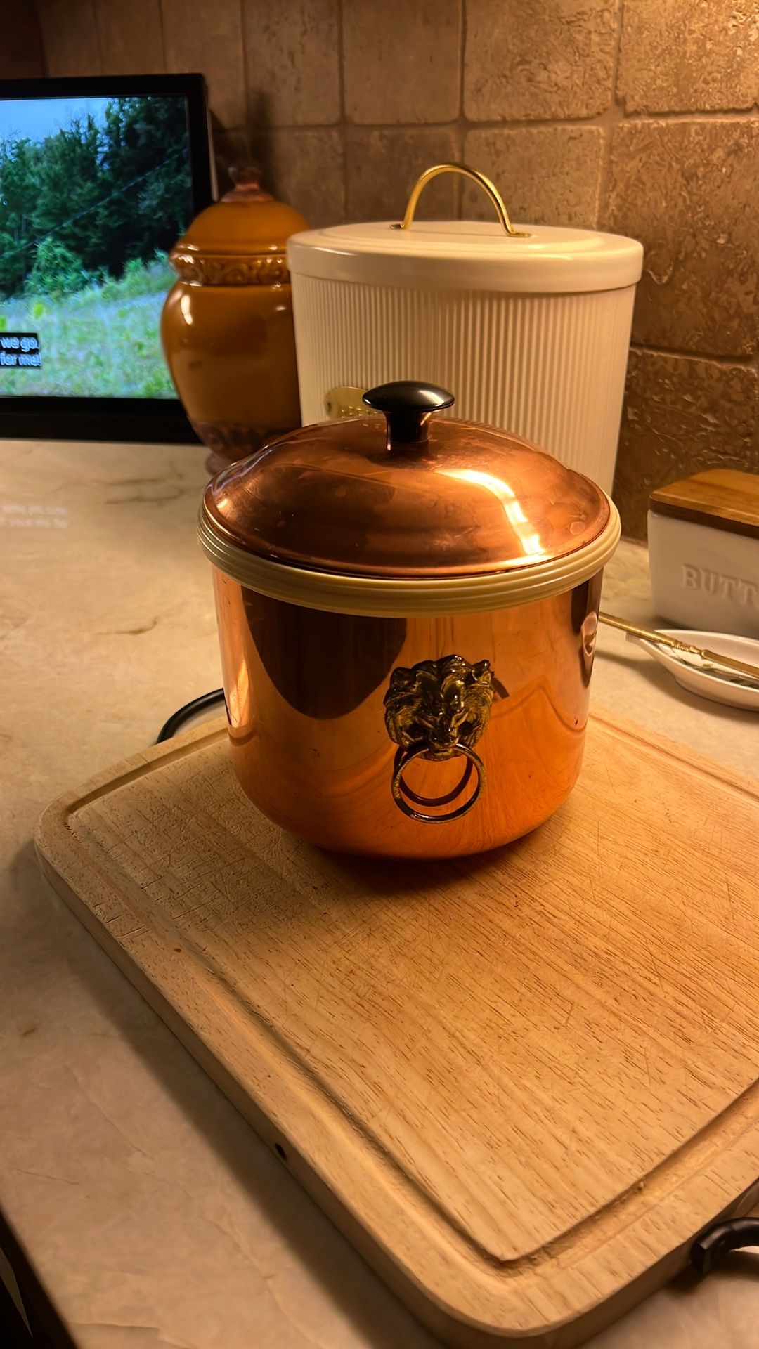  Vintage Antique Ice Bucket Copper Craft Guild 9” 