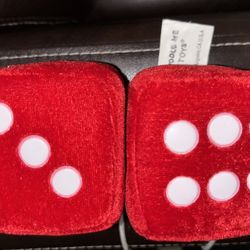Dice Car Hanger Plush Red 