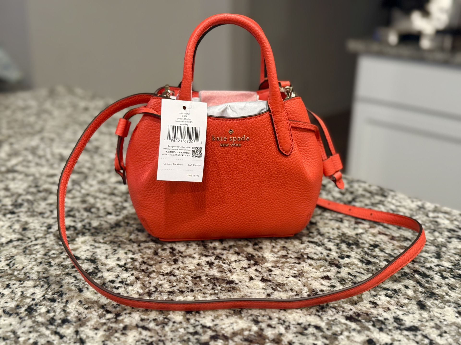 New with Tags- Kate Spade Dumpling Red Leather Small Satchel Crossbody Purse