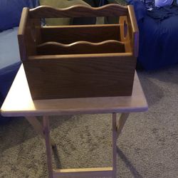 Vintage Wooden Magazine Holder 