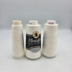 3 Cones Maxi-Lock All-Purpose Polyester Serger Thread AA White New & Used