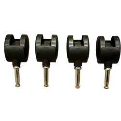 4 - 2" plastic wheels - 1-3/8" x 3/8" stem - heavy duty