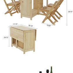 Folding Table with Stored Chairs 