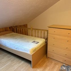 Twin Bed + Matching Dresser 