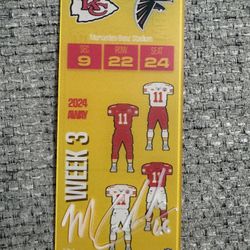 Mike Caliendo Signed Autograph Commemorative Week 3 Acrylic Ticket - Beckett - CHIEFS