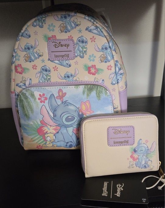 Loungefly-Disney Stitch Backpack & Wallet Set