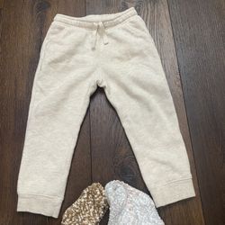 Girls Tan Sweat Pants Size 3t By Cat & Jack And Socks #7