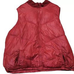 Old Navy Women's Red Plus Quilted Puffer Vest 4XL