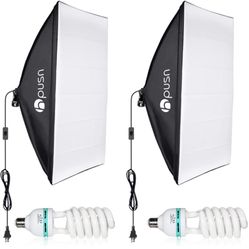 HPUSN Softbox lighting kit - Includes 2x Lights