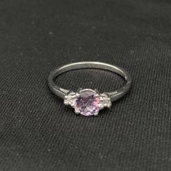 Petite Alexandrite and White Cubic Zirconia 