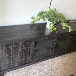 Modern Dark Wood TV Stand / Media Console with Storage