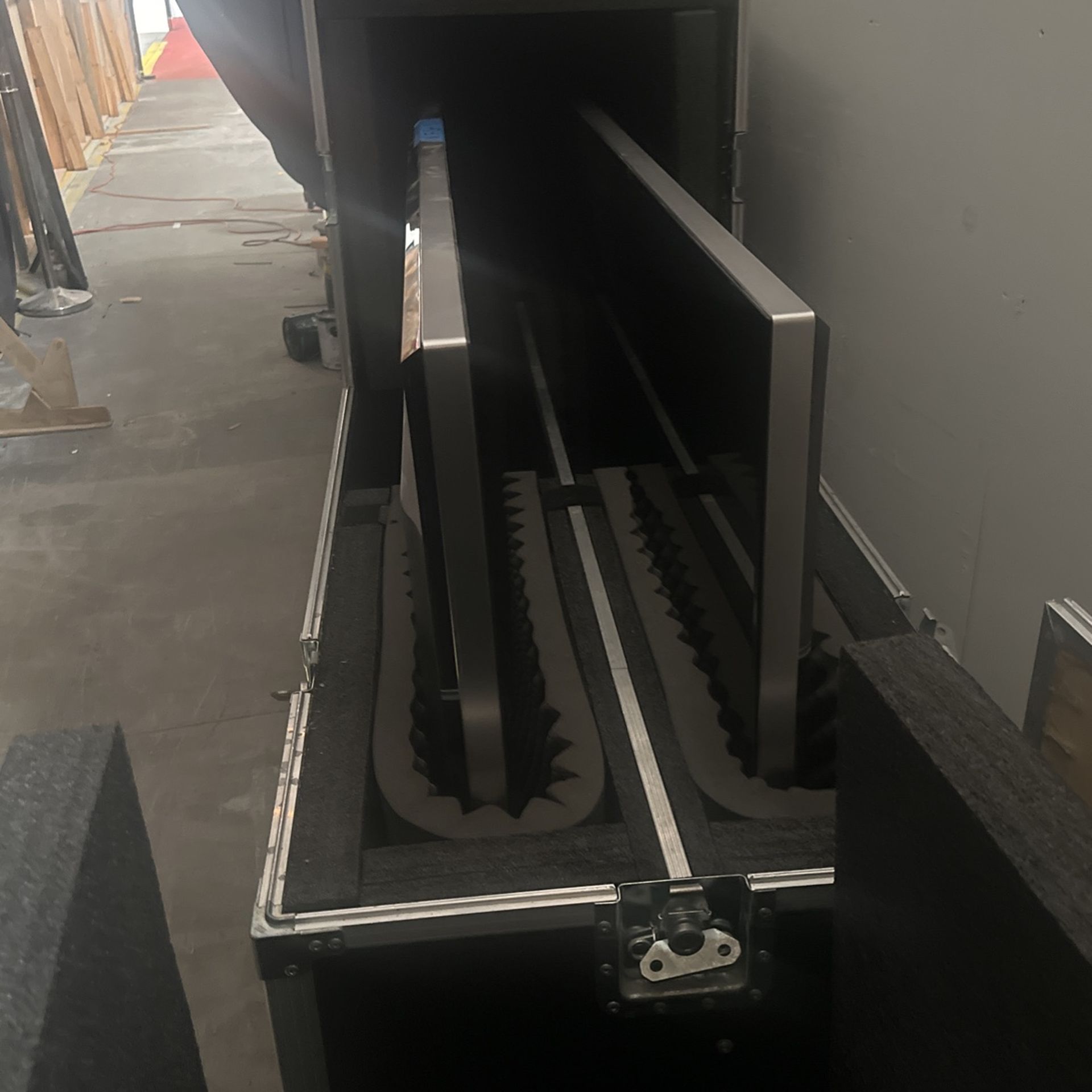 Custom Dual 85” Monitor Road Case On Casters