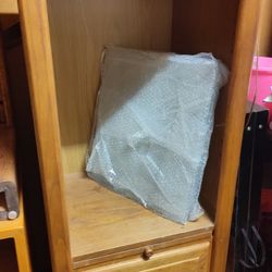 Set of 2 Identical Book Shelves Bookcases Cabinets with 2 Adjustable Glass Shelves on Each