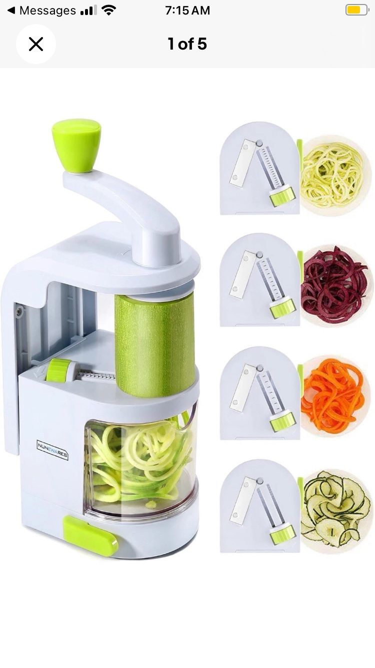 Spiralizer Vegetable Slicer 4in1 Rotating Blades Heavy Duty Veggie Spiralizer