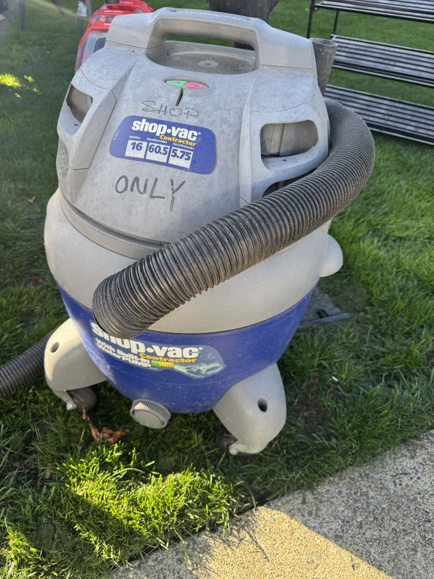 shop vac contractor with built in water pump 16 Gallon