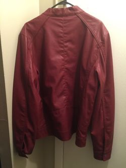 Red leather coat