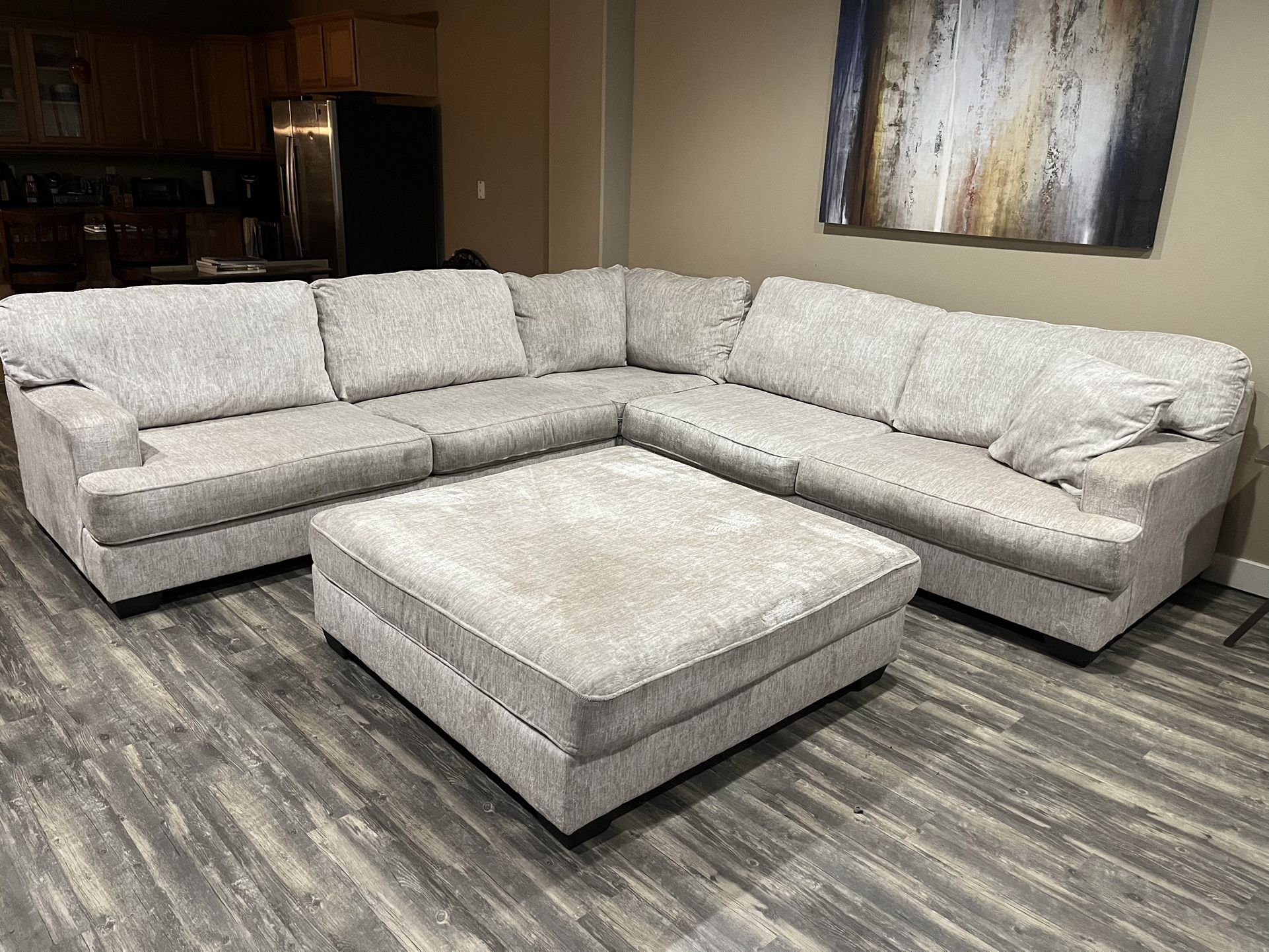 Large Couch, Ottoman And Pillows