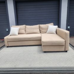 Ikea Beige Sleeper Sectional Couch 