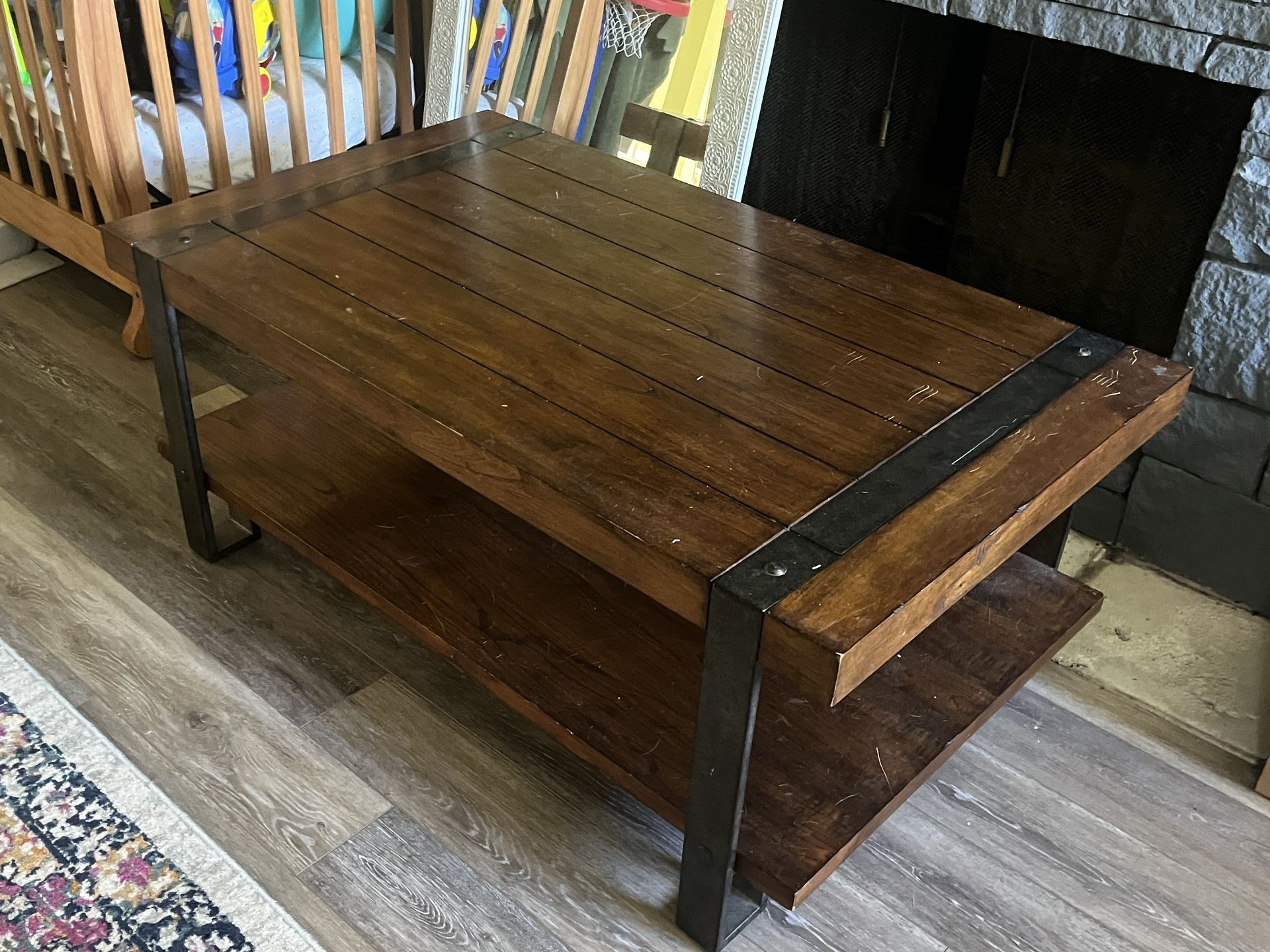 Two Tiered Wooden Coffee Table