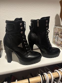 Black Platform Heeled Boots