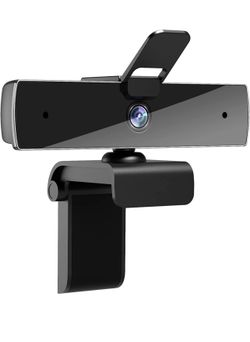 Qtniue Webcam with Microphone and Privacy Cover, FHD Webcam 1080p, Desktop or Laptop and Smart TV USB Camera for Video Calling, Stereo Streaming and O