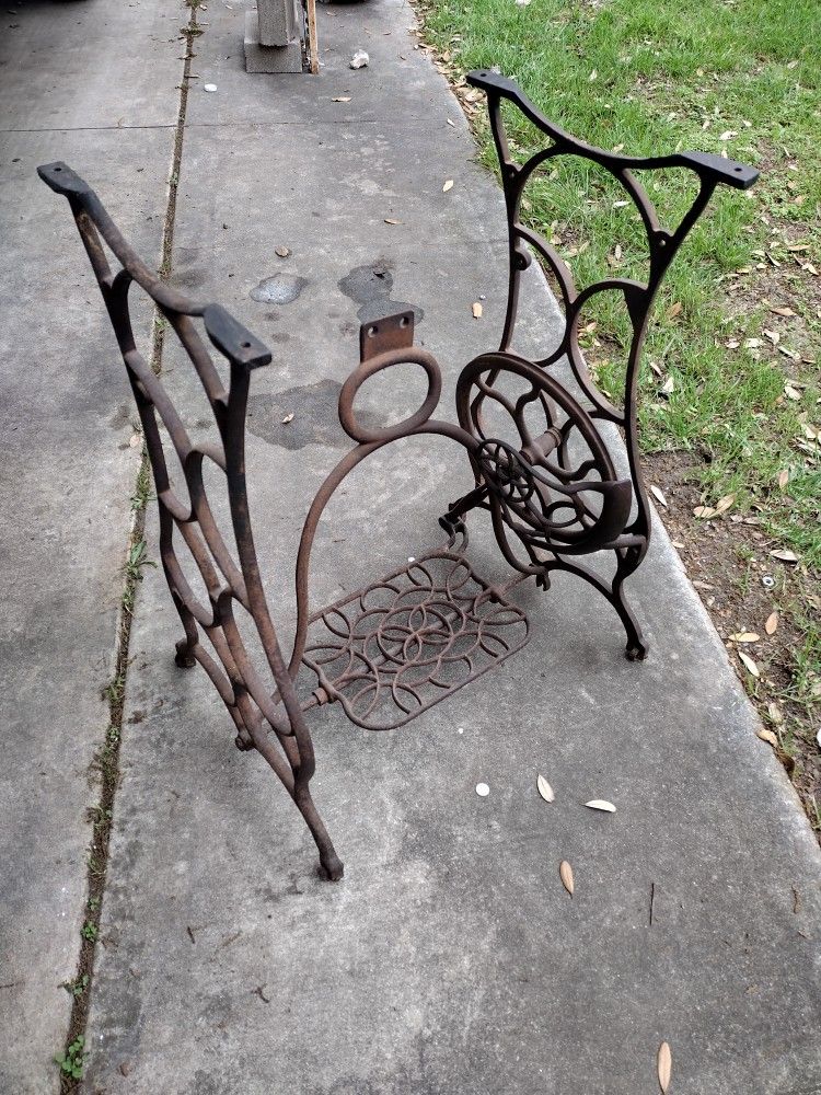 Antique sewing machine stand 