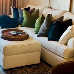 Gorgeous Sectional W Chaise Lounge And Oversize Ottoman