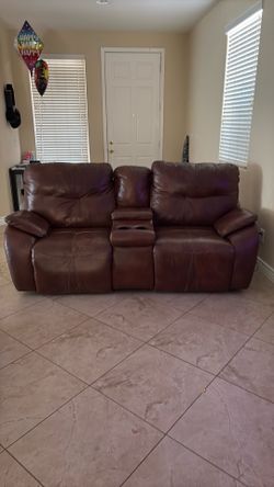 Leather reclining electric couch